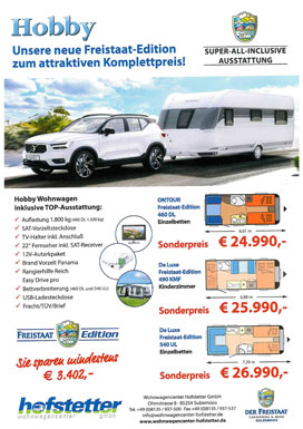 Hobby Wohnwagen Freistaat Edition
